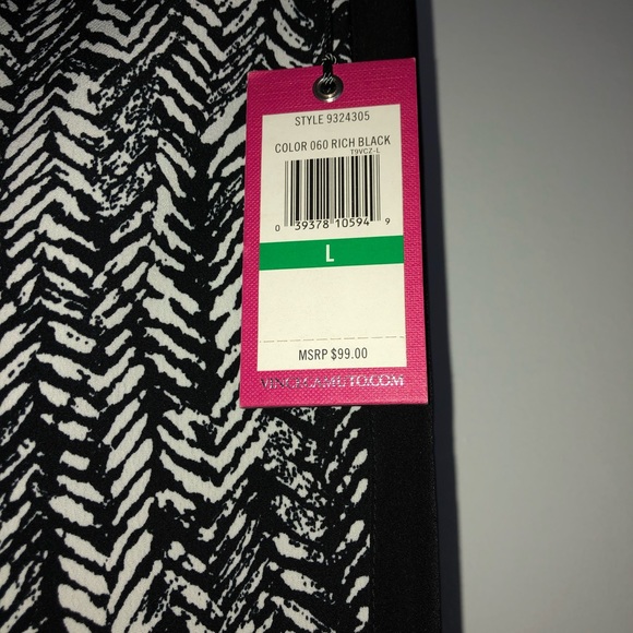 NWT SZ L Vince Camuto Tuxedo Drawstring Pants - Picture 2 of 7